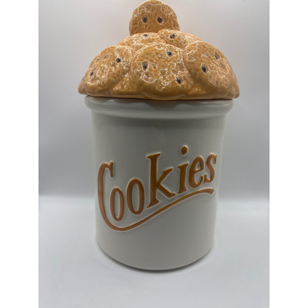 Vintage Munchie Time by Enesco Ceramic Cookie Jar Chocolate Chip Lid Japan